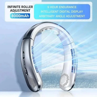 Portable Neck Fan With 8000mAh Battery – Adjustable Airflow