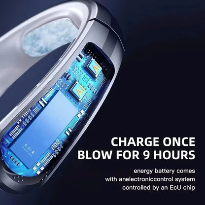 Portable Neck Fan With 8000mAh Battery – Adjustable Airflow
